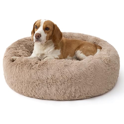 SupportMax® Calming Dog Bed Medium Size Dog Washable Pet Bed (Camel / M(30x30x7))