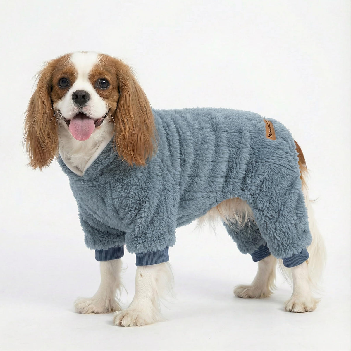 Collared Neck Dog Sweater Pajamas (Large / Steel Blue)
