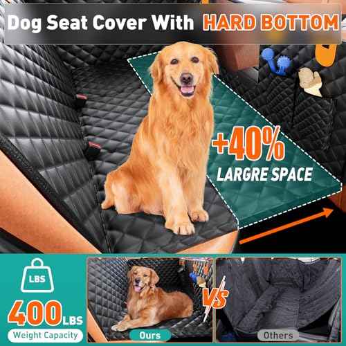 Dog Car Seat Cover for Back Seat (Thick Black / L - For Cars/SUV/ Sedans/MPV)