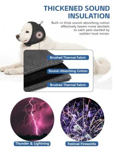 Dog Ear Cover (Dark Gray / S(Head Size:10-15",Rec. Weight 17–39 lbs))