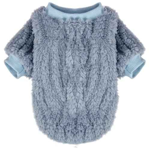 Small Dog Sweater for Dog Boy Girl (Blue,Grey,Brown / Large)