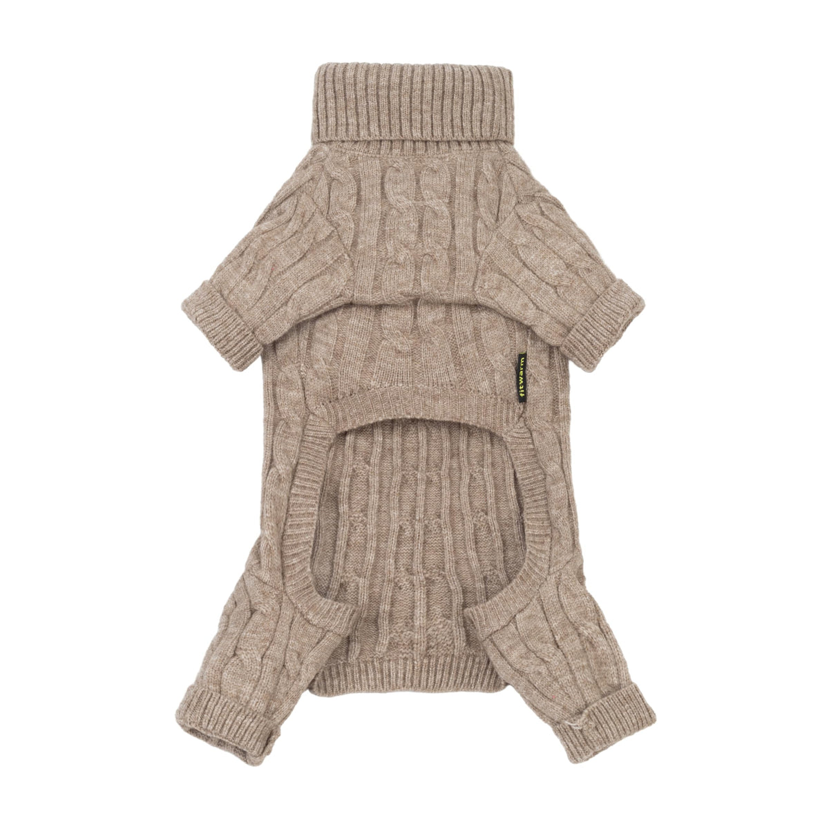 Turtleneck Chunky Knit Dog Sweater (X-Small / Grey)