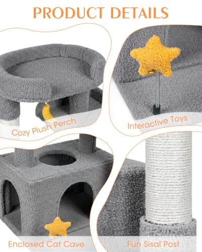 Small Cat Tree for Kittens (Gray / Small 30")