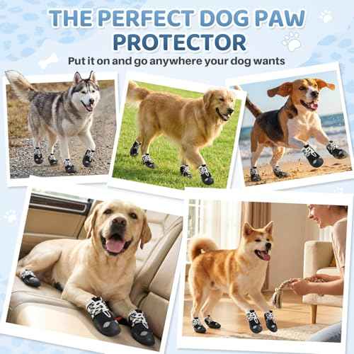 Dog Shoes for Large Small Medium Dogs (Black White / #2 (Width 1.8 inch) for 21-30 lbs)