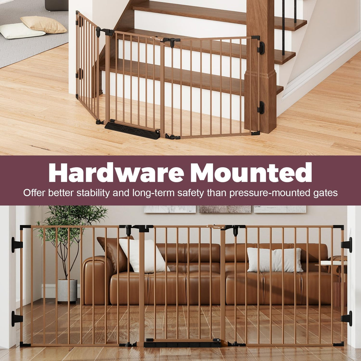 29.4 78" Extra Wide Baby Gate (Brown / 78" Wide)