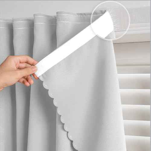 Adhesive Curtain (35"W x 71"L (Pack of 2) / Light Grey)