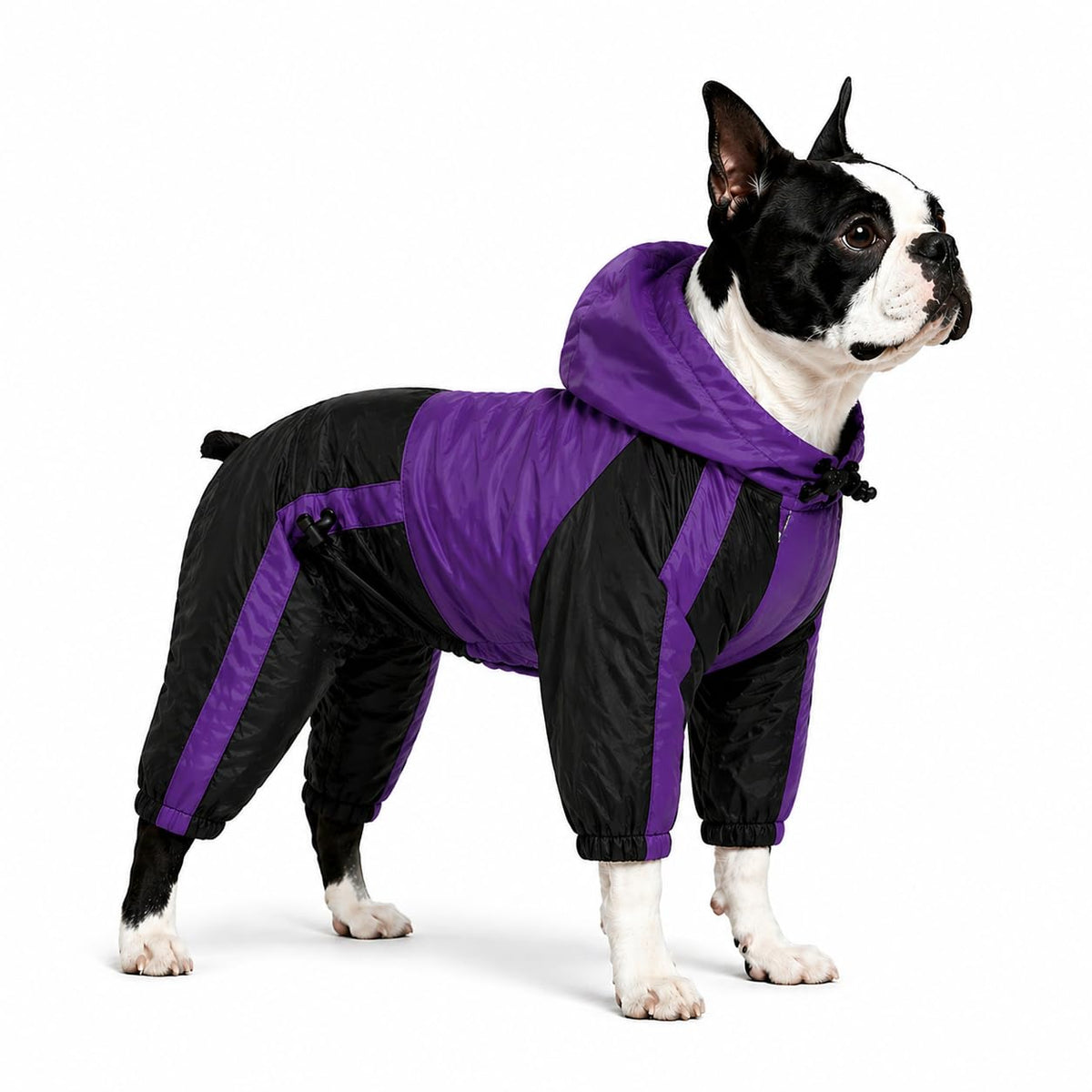 Dog Hooded Raincoat (L-XS (Medium Dog ~20lbs) / Purple)