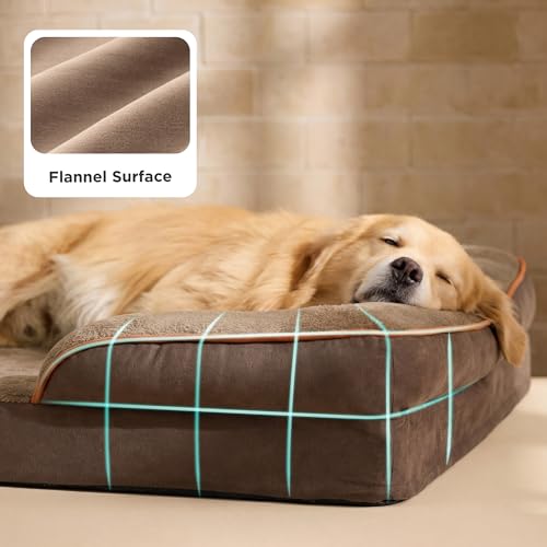 Orthopedic XLPlus Dog Bed Extra Large Washable Original Design (Brown / 48"l X 35"w X 8"th)
