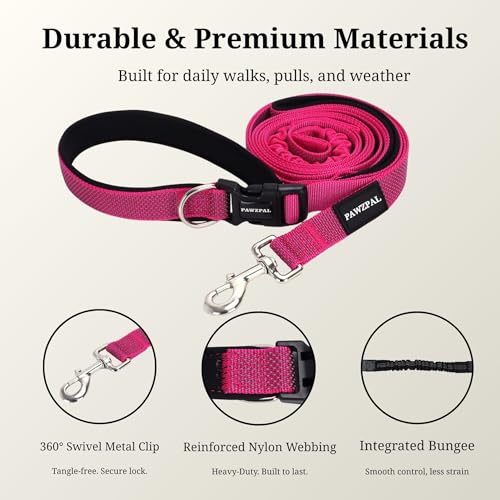Hands Free Dog Leash (Hot Pink / Medium (6–8FT))
