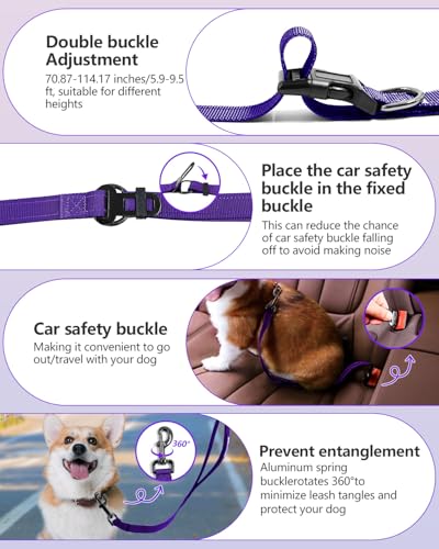 Hands Free Dog Leash (Purple / Large-5.9-9.5ft)