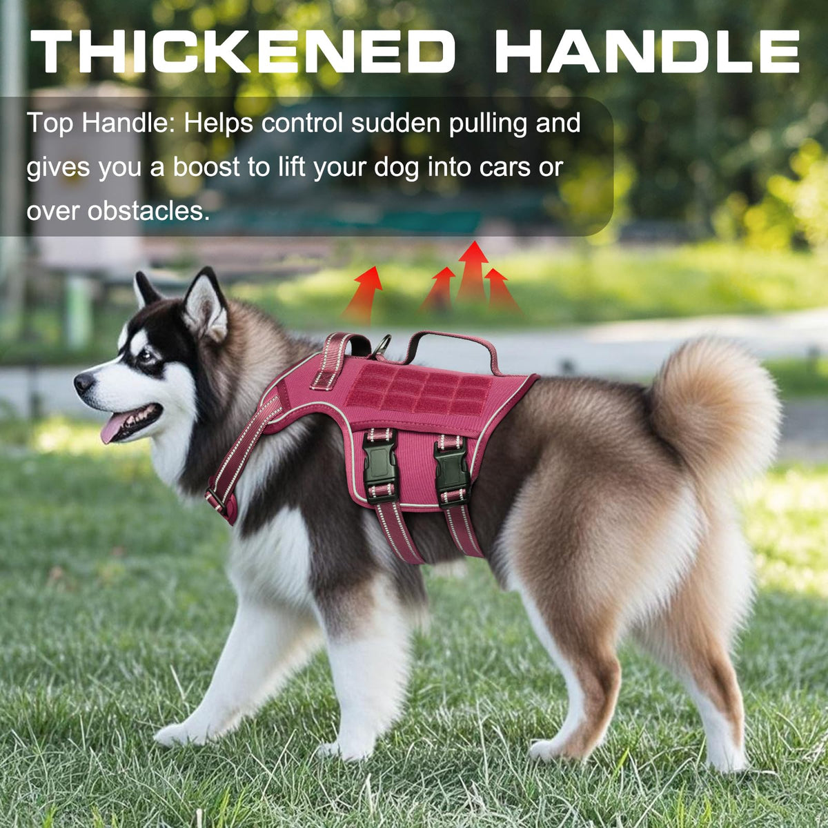 Dog Harness for Large Dogs (Pink / L(Neck:18-24",Chest:25-36"),45-80 lbs)