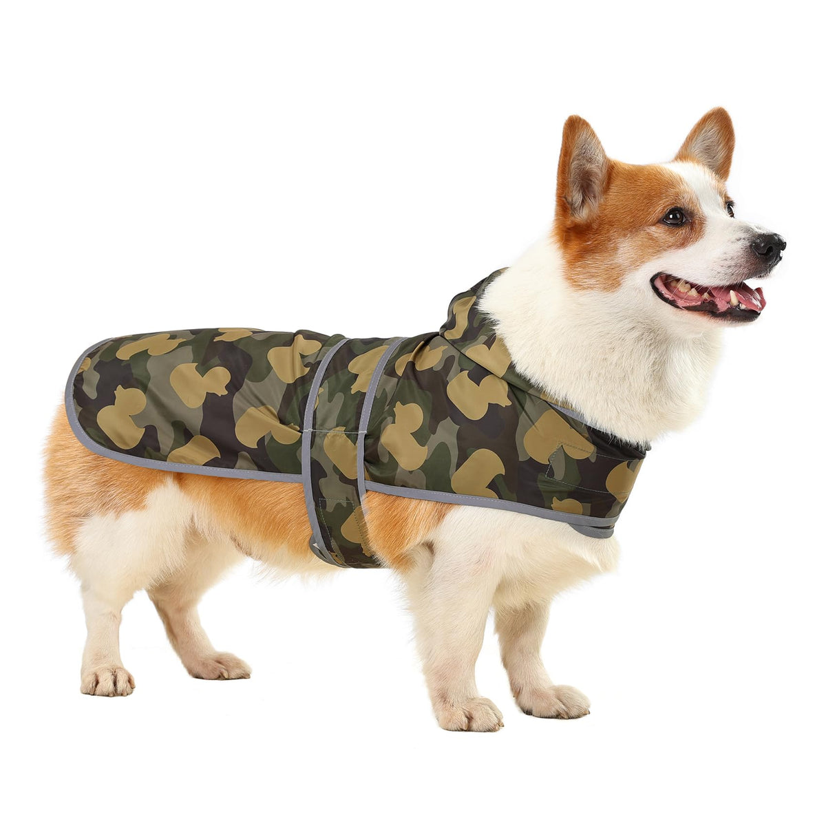 Reflective Dog Poncho Rain Jacket (Camo Ducks / Large)