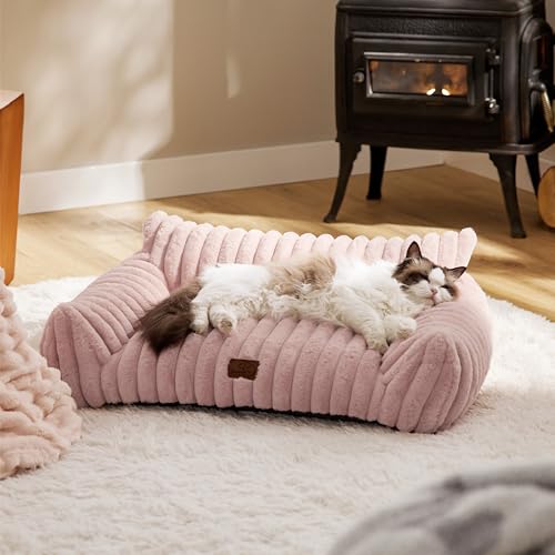 ComfyFleece® Shown on TV Fluffy Dog Couch for Pets (30x20x10" / Blush Pink)