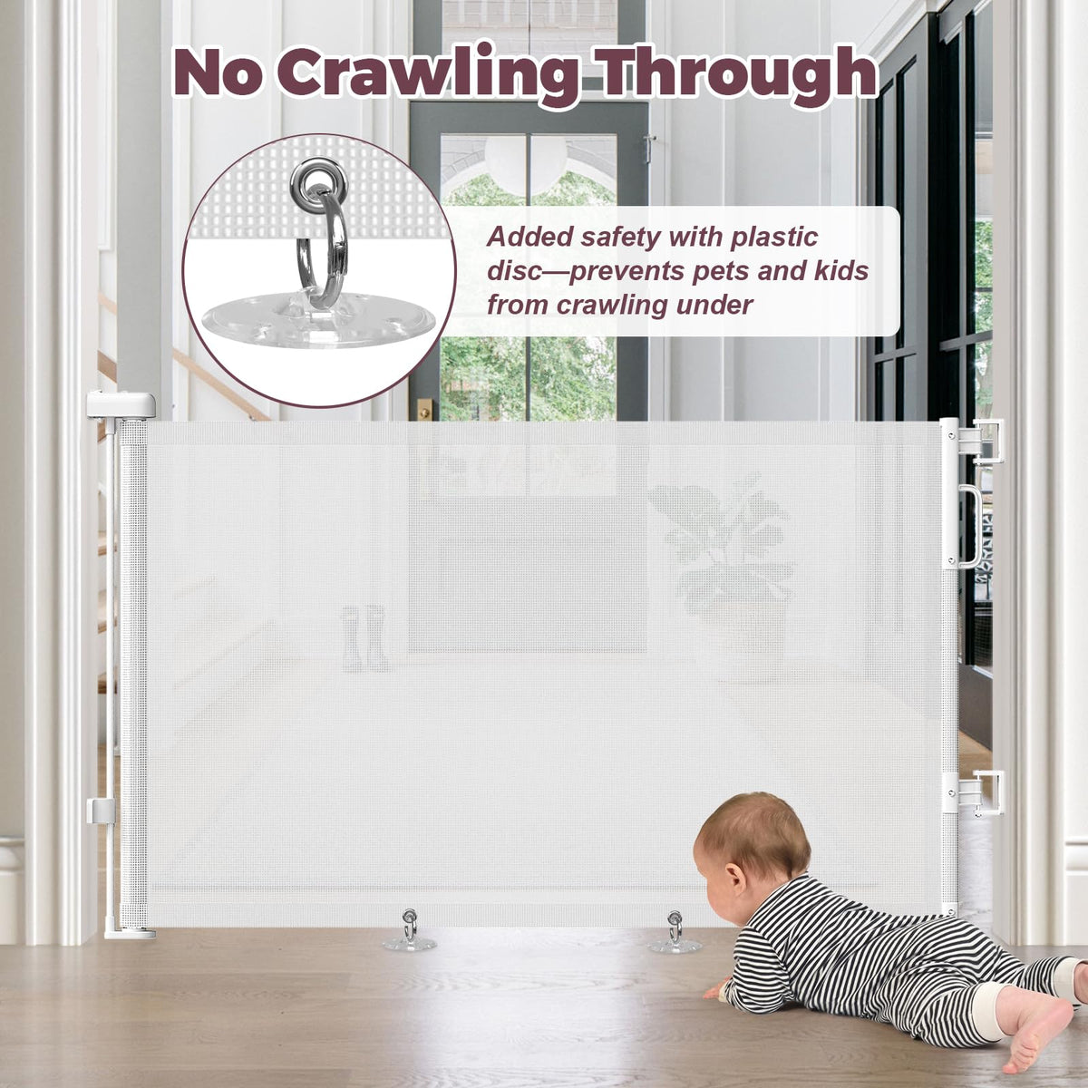 Retractable Baby Gates 2 Pack (White / 34" Tall x 55" Wide (2Pack))