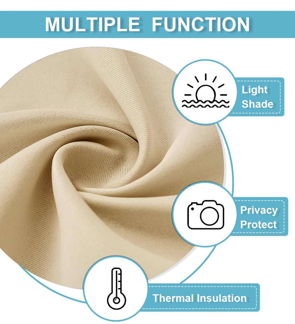 French Door Curtains 84 inch Long (Biscotti Beige / 34"W x 84"L (Pack of 1))