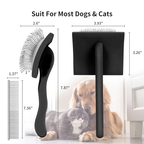 3 PCS Slicker Brush for Dogs (Black 3pc)