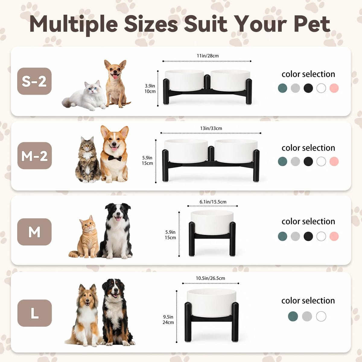 Raised Ceramic Dog Bowl Set with Stand (Green / 2 Bowls - 3.5 Cups Each)