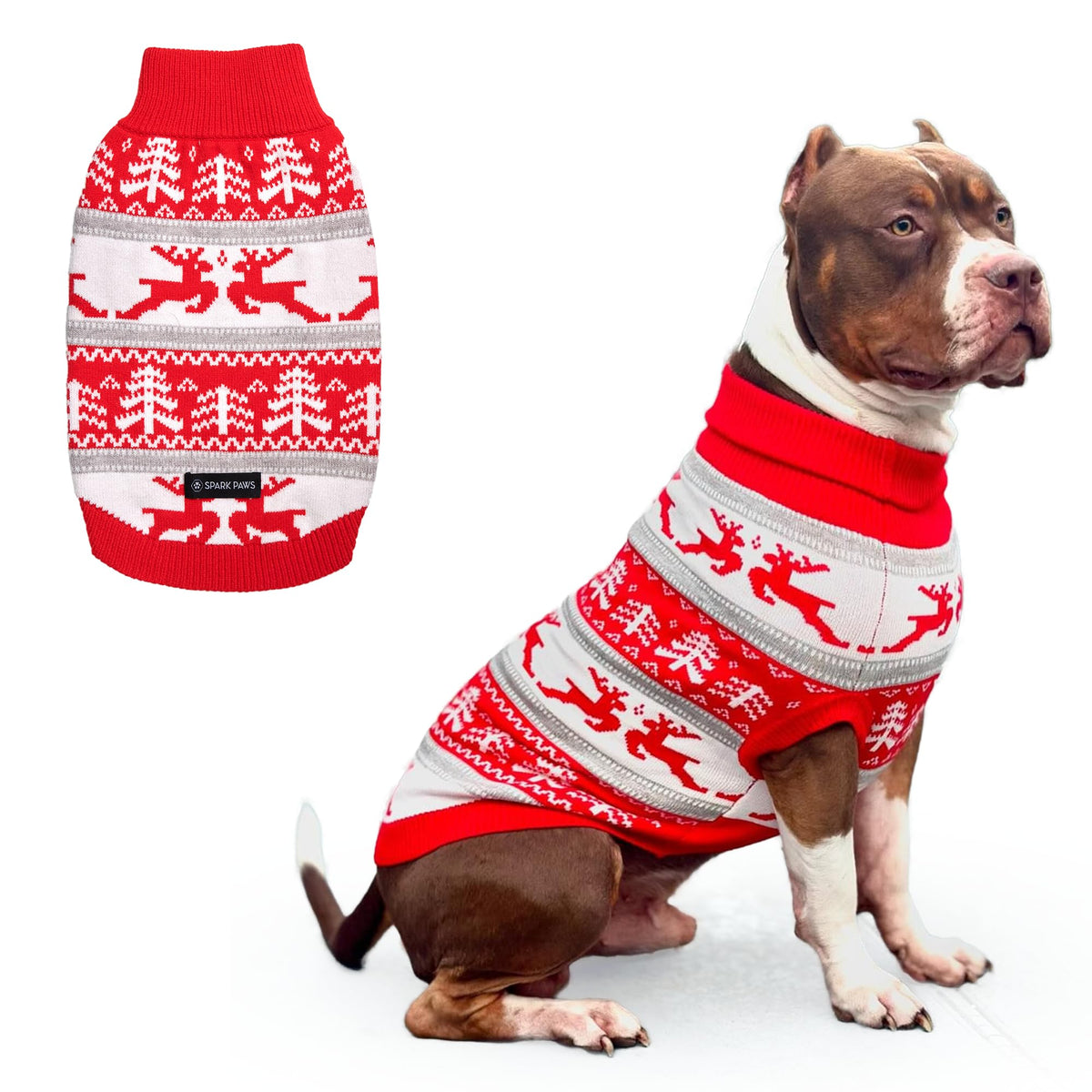 Christmas Knit Dog Sweater (Winter Wonderland / 3XL)
