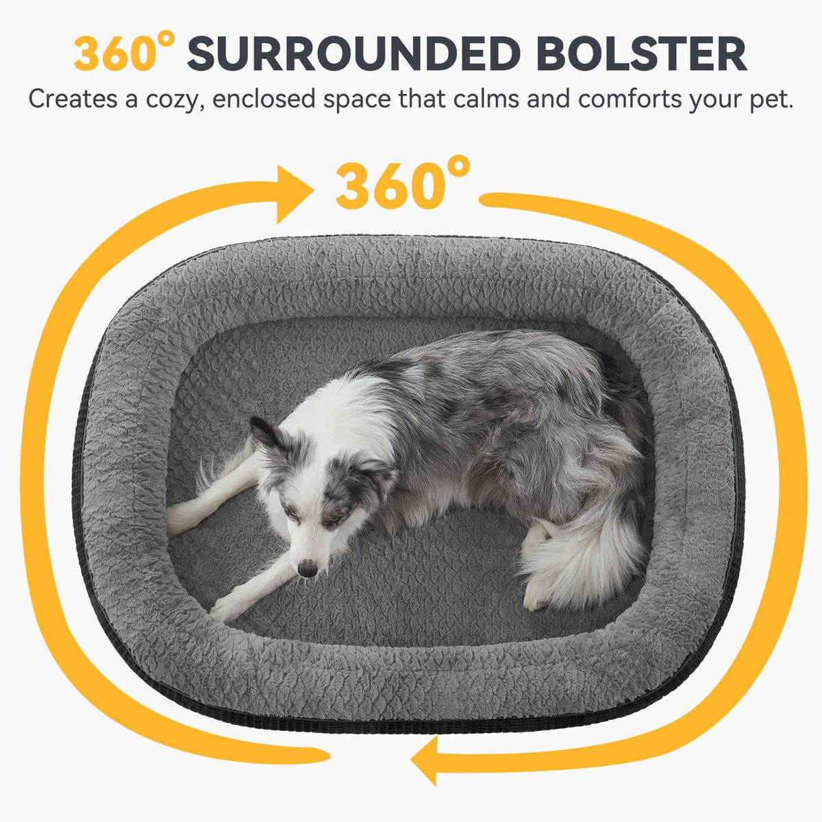 XL Orthopedic Dog Bed for Large Dogs (Black / 45"l X 32"w X 7.5"th)