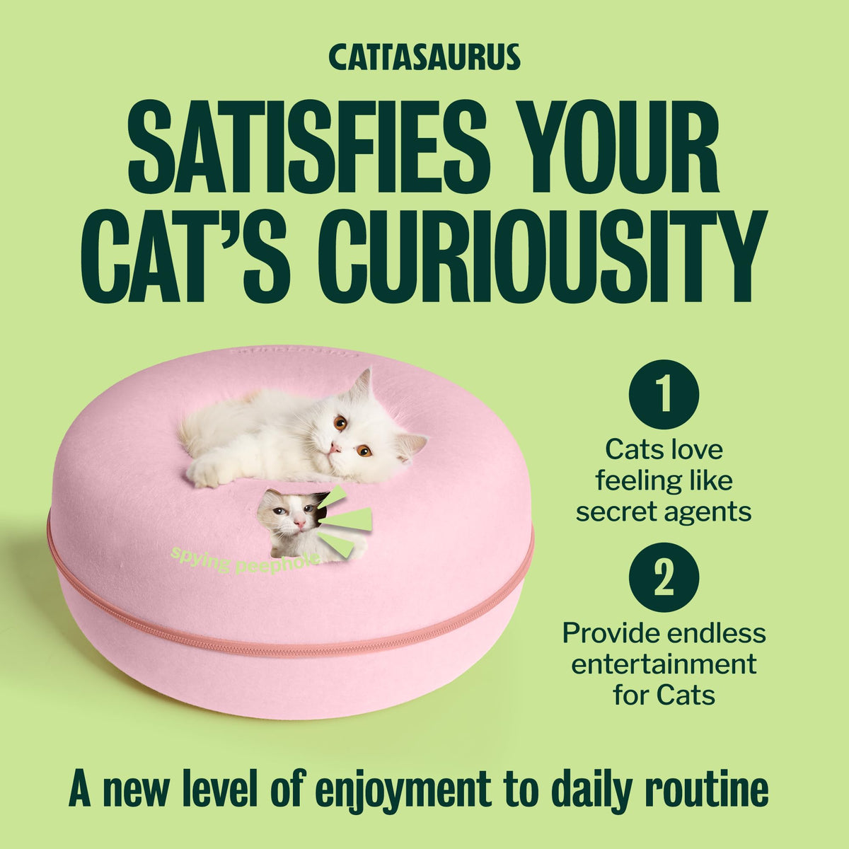 Peekaboo Cat Cave Donut for Multiple & Large Cats up to 30 (Pink / Large)