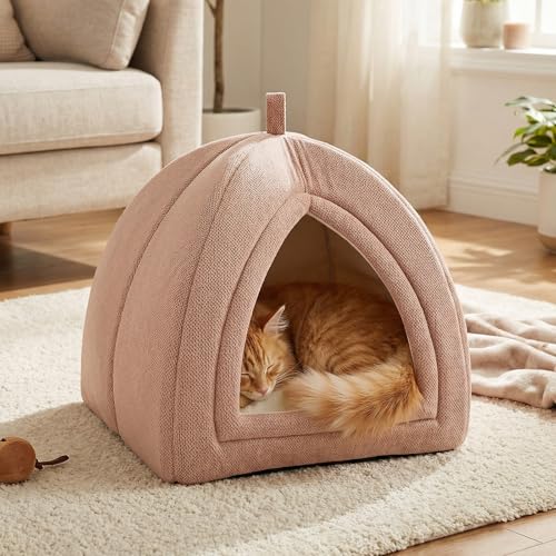 Cat Bed Cave 2 (Pink / S-15"×15"×15")