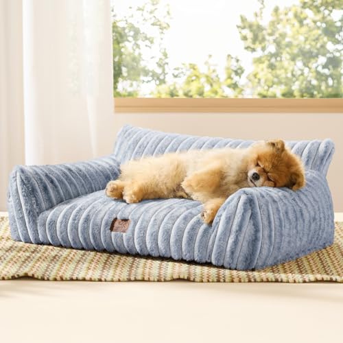 ComfyFleece® Shown on TV Fluffy Dog Couch for Pets (30x20x10" / Blue Indigo)