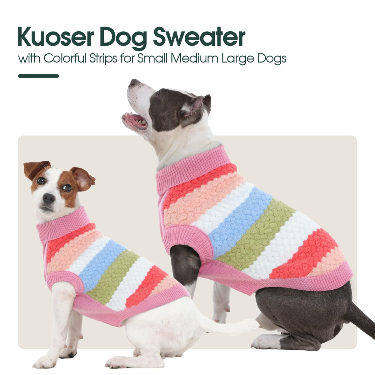 Dog Sweater Warm Sweaters for Small Dogs Pet Xmas Outfit (Small (Chest: 13.7''; Weight: 6 - 9LB) / Pink)