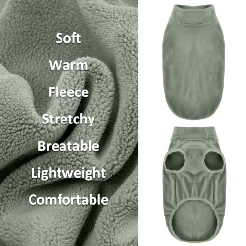 3 Pack Fleece Dog Sweaters for Small Dogs (Lt Blue+Olive+Brown / X-Small)