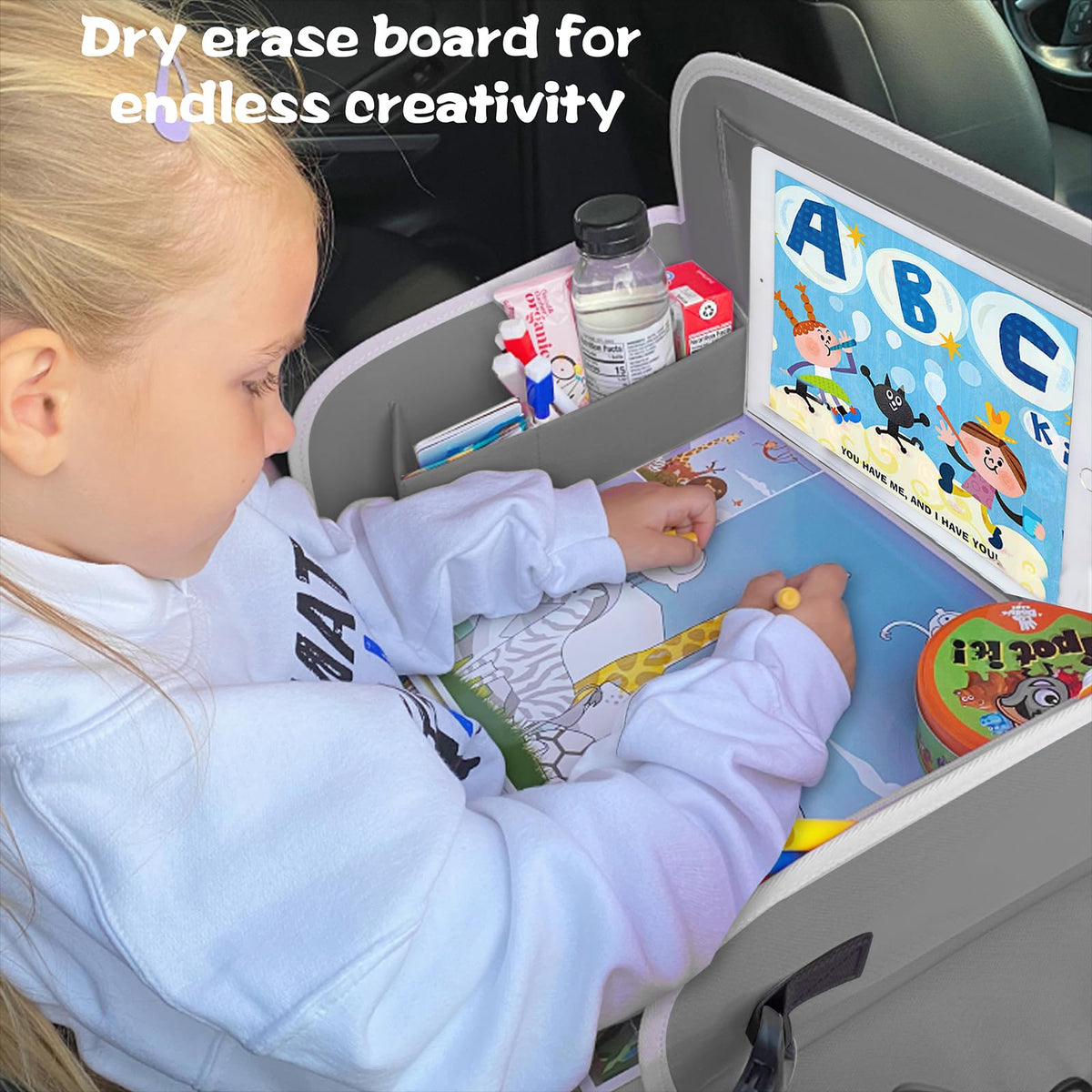 Kids Travel Tray for Toddler Car Seat (StarGrey)