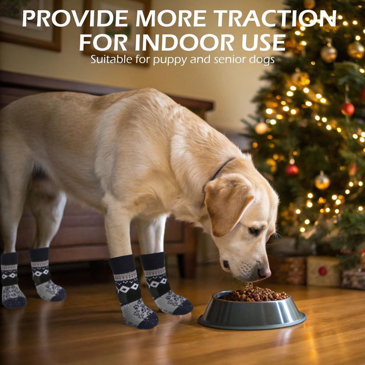 Anti Slip Dog Socks to Prevent Licking Paws for Hot Pavement (Navy / Small)