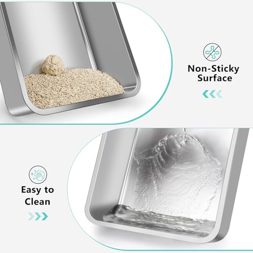 Stainless Steel Litter Box (Light Gray / X-Large)