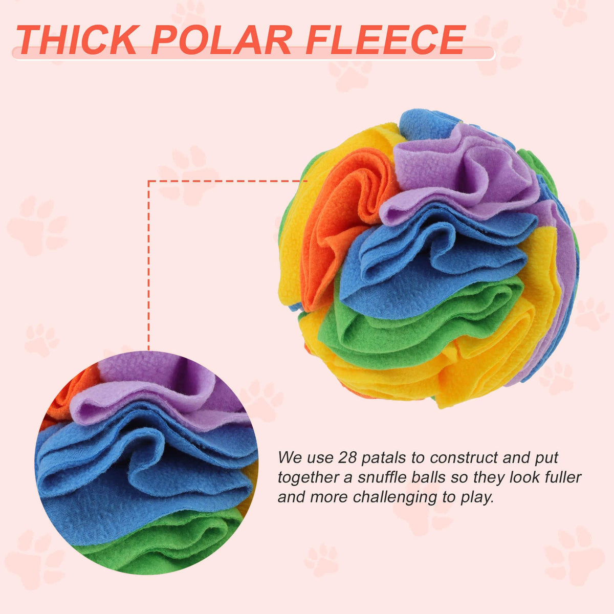 Snuffle Ball for Dogs (Bright Rainbow / Medium)