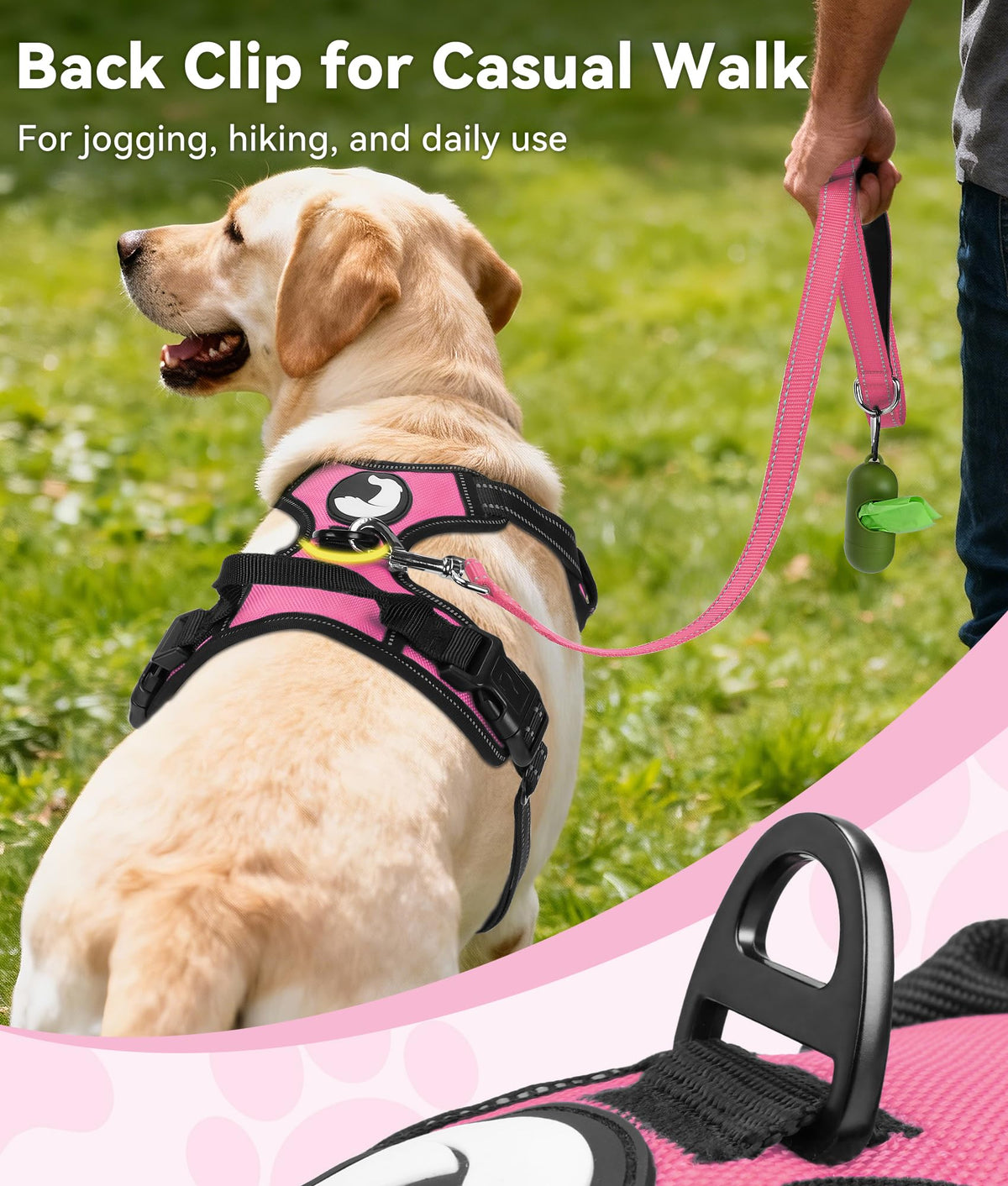 No Pull Dog Harness for Small Dogs (Small / Hotpink)