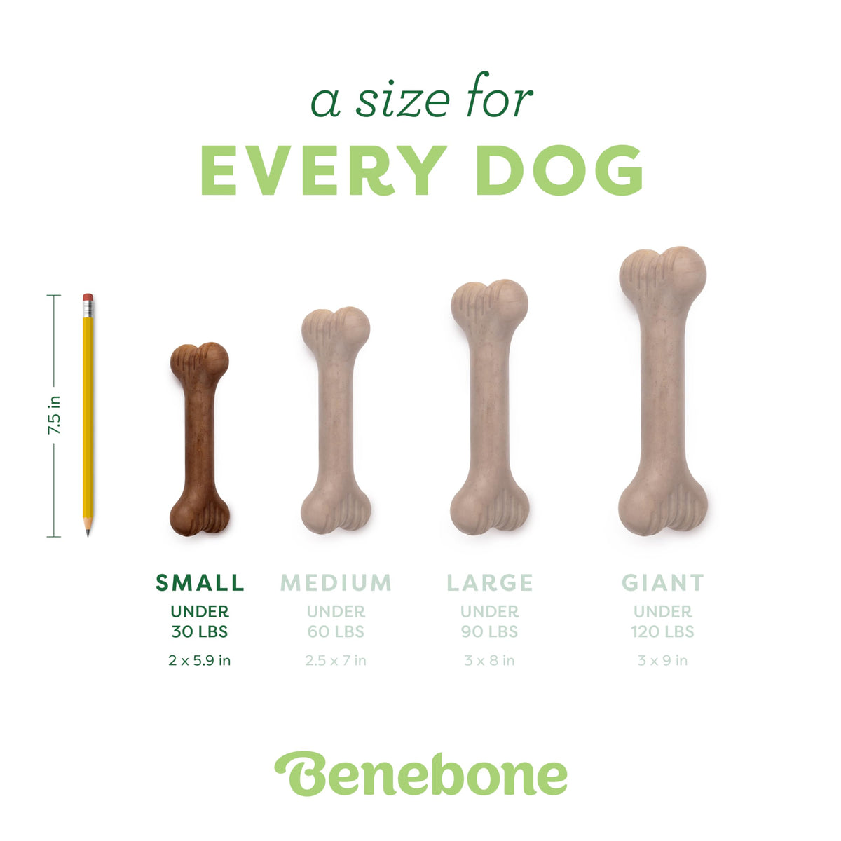Bone Dog Chew Toy for Aggressive Chewers (REAL Bacon / Small)