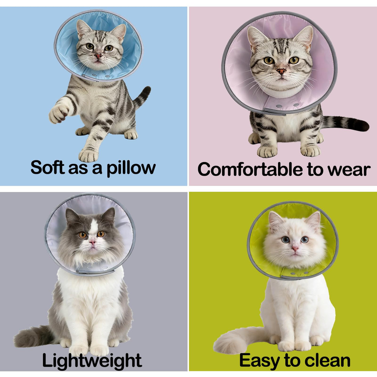 Soft Dog Cone for Small Dogs & Cats (Pink / (Neck:6.5"-8.5"))