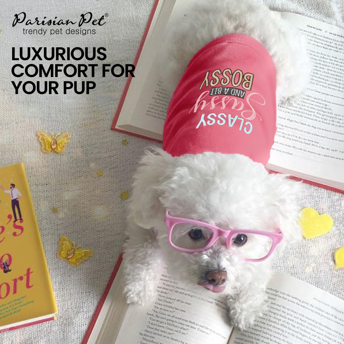 Dog Shirt 100% Cotton Classy Sassy and Bossy Shirts for Small Dogs (XX-Small)