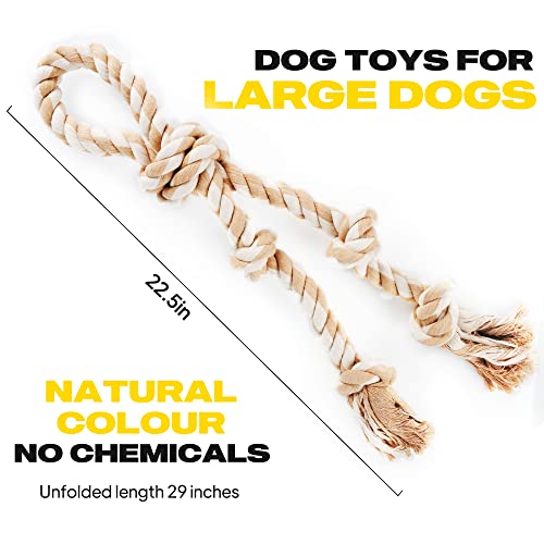Dog Rope Toys for Large Dogs (White-1 handle / Large)
