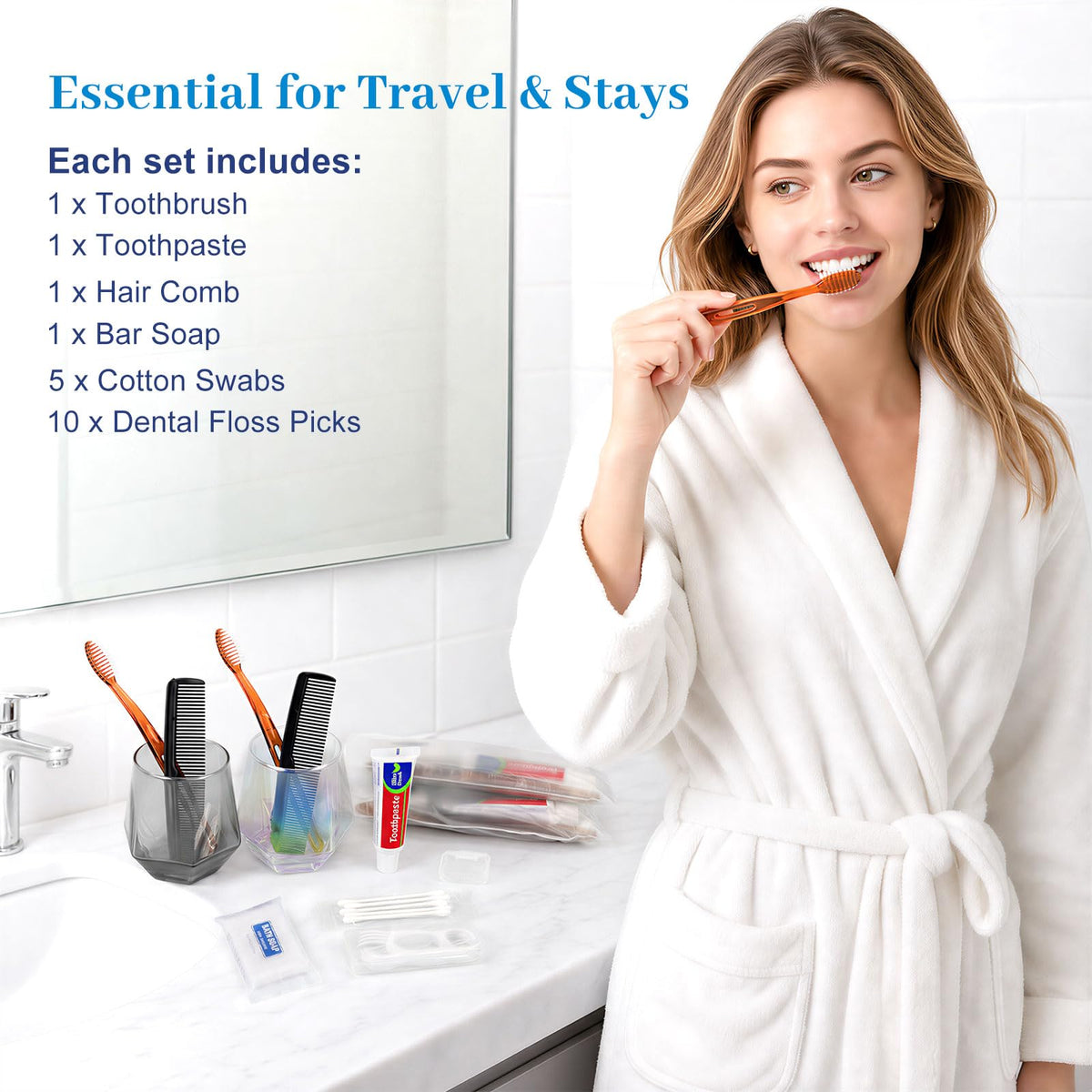 60 Pack Bulk Disposable Toothbrush Kit