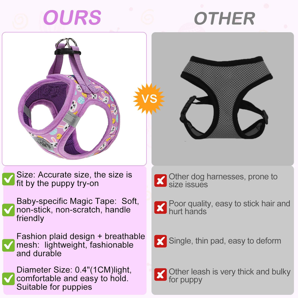 Small Dog Harness and Leash Set (Small(Chest Girth 14.5" - 16") / Colorful)