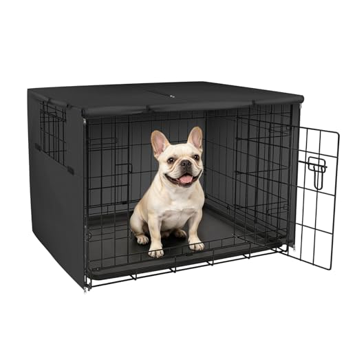 Dog Crate Cover (Black cover. / 30.0"L x 19.0"W x 21.0"H)