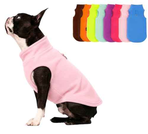 Dog Fleece Sweater w (L (10-16lbs) / Pink Lemonade)