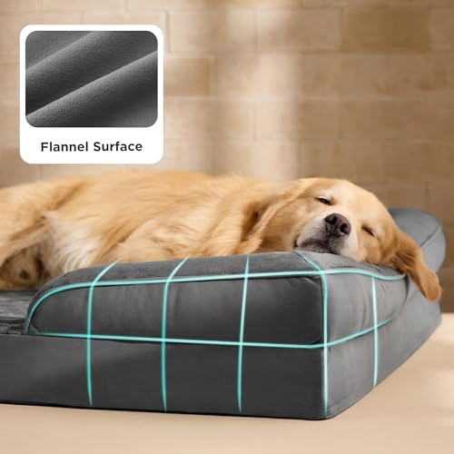 Orthopedic XXL Dog Bed Extra Large Washable Original Design (Dark Grey / 52"l X 41"w X 8"th)