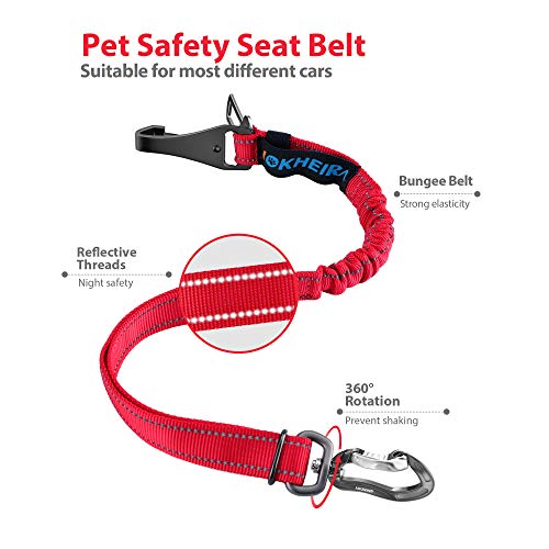 Dog Seatbelt Updated Dog Seat Belt (Fire Red)