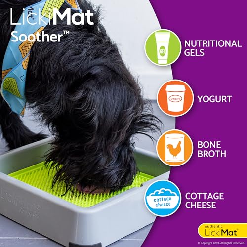 Classic Soother Slow Feeder for Dogs Lick Mat Boredom Anxiety Reducer Perfect for Food Treats Yogurt Liquid Food Peanut Butter Fun Alternative to a Slow Feed Dog Bowl (Yellow)