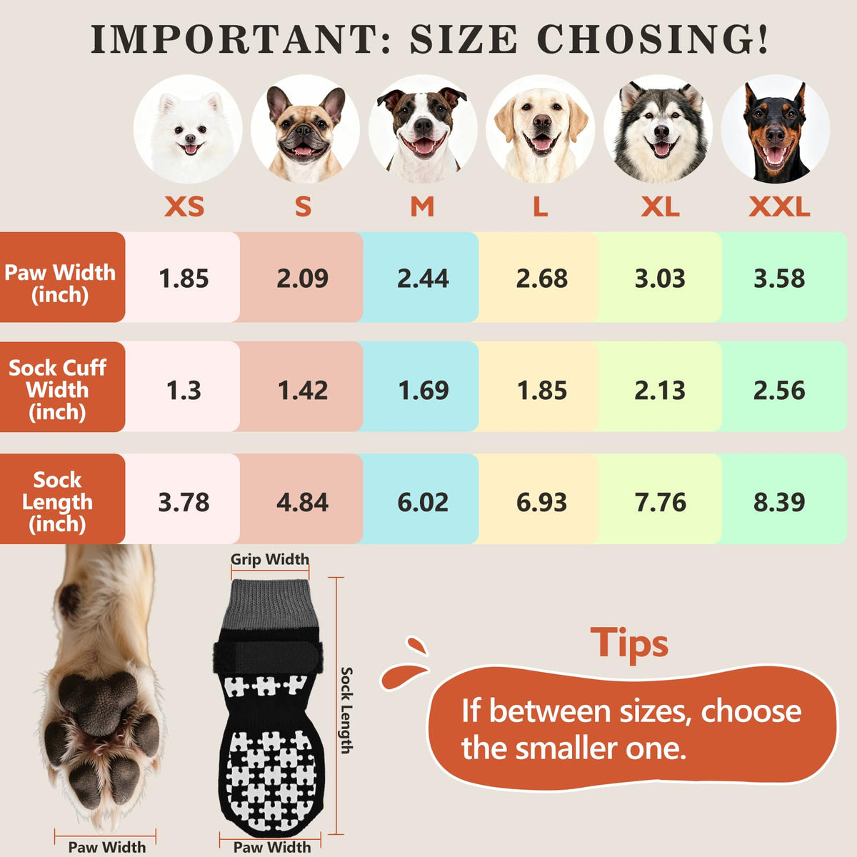 Booties for Dogs Paws (S(Pack of 4))
