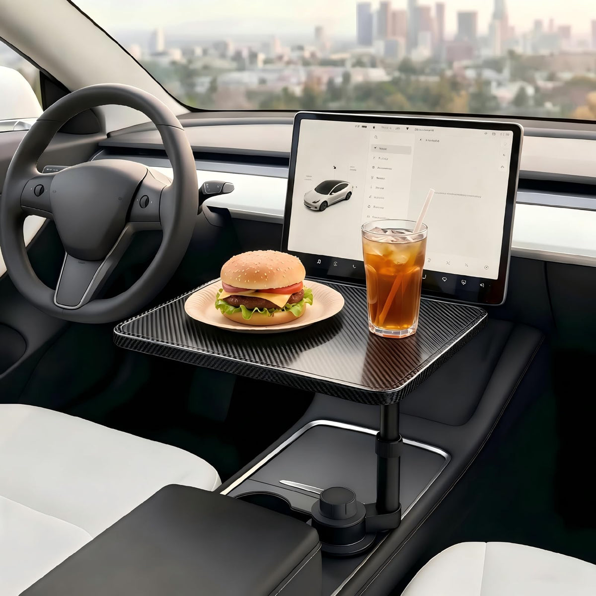 Car Desk for Laptop (carbon fiber color)