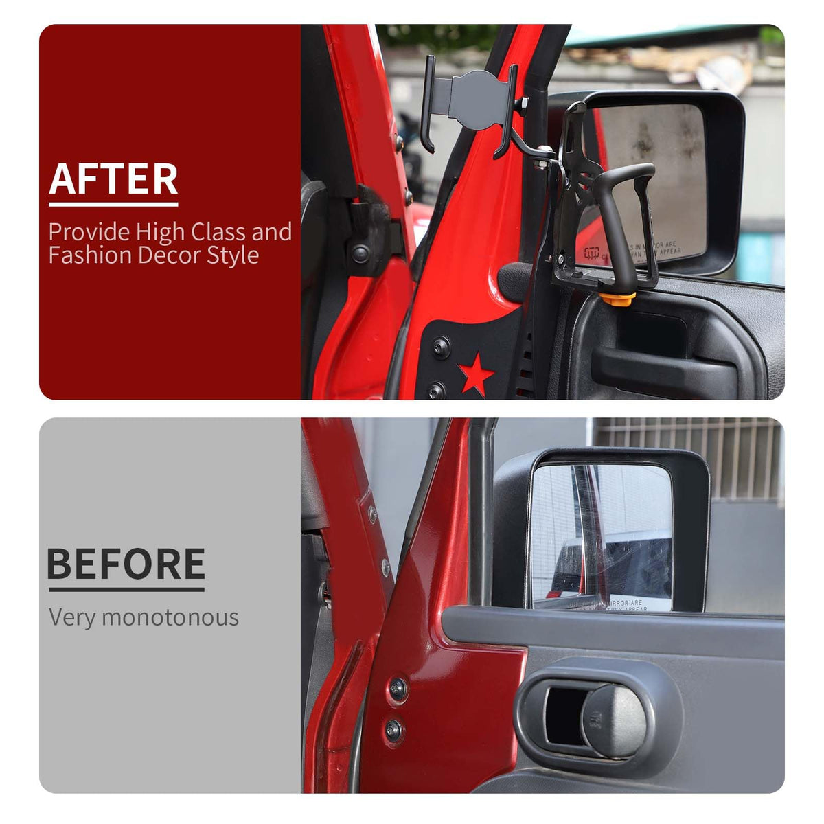 Door Cup Holder Expander Compatible with Jeep Wrangler JK JKU 2 (Passenger's Side / 07-10)