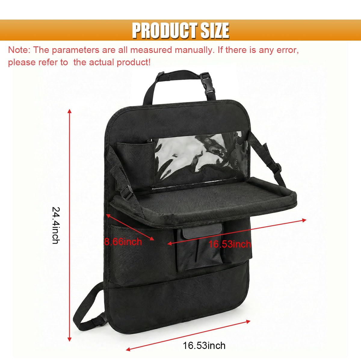 Car Backseat Organizer with Foldable Table Tray (With)
