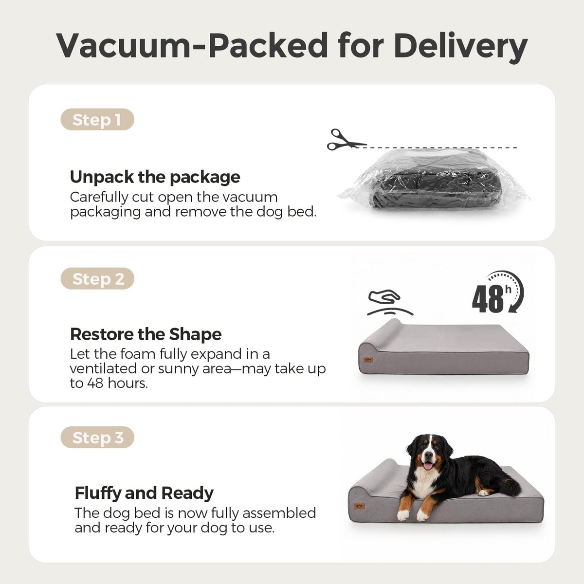 XXL 35D Memory Foam Dog Bed for Extra Large Dogs (Style A-Grey / X-Large)