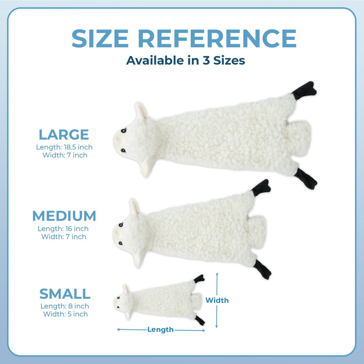 2-in-1 Stuffless Squeaky Dog Toy - Sheep, Large (Grey/Sheep / Large)